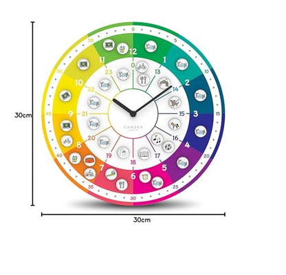 Cander Berlin MNU 11930 A Children's silent wall clock with magnet photos 30 cm Children's room daily routine learning clock Children's room analog without ticking noises Girls Boys