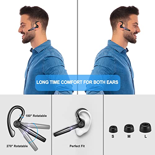 Ceppekyy Bluetooth headset phone with microphone, wireless in-ear headphones, 48hrs talk time, Bluetooth hands-free, new gold for iPhone Samsung Android.