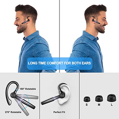 Ceppekyy Bluetooth headset phone with microphone, wireless in-ear headphones, 48hrs talk time, Bluetooth hands-free, new gold for iPhone Samsung Android.