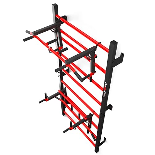 K-Sport: Training set - wall bars with dip station & pull-up bar | Power station with pull-up bar, dip bar for challenging workouts, incl. E-Book
