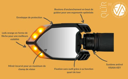 VISAIA BIKE QLïR Rearview Turn Signal for bike and scooter.