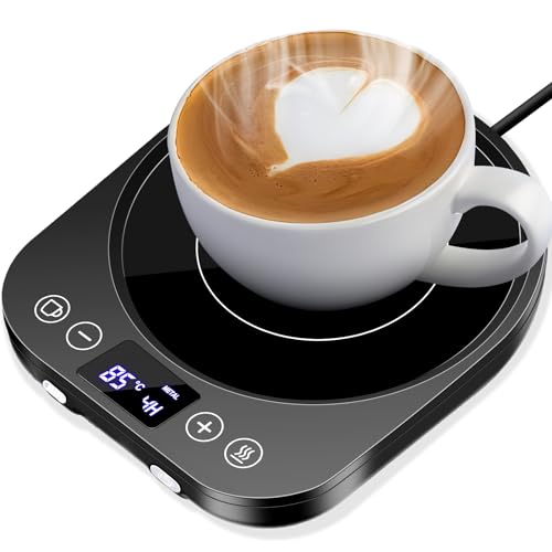 Coffee warmer, Upgraded mug warmer, Electric beverage warmer, Coffee cup warmer with 9 temperature settings, Automatic on/off candle warmer with gravity detection, Scheduled shutdown.