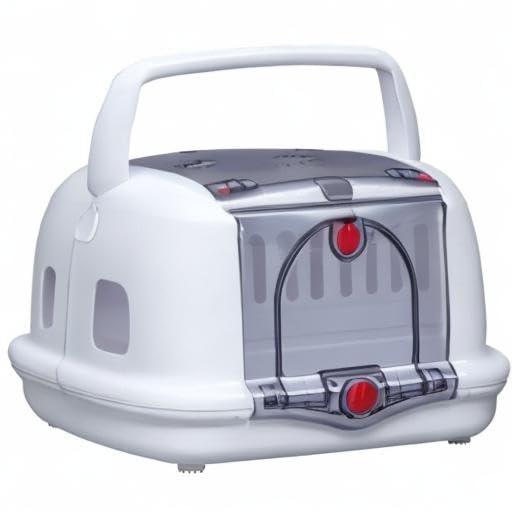 Iris Ohyama, Basket, Box, Crate, Plastic Transport Bag (PP) for Dog, Cat, L48 x W32.1 x H30 cm, P-HC480, White