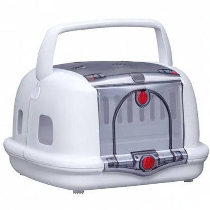 Iris Ohyama, Basket, Box, Crate, Plastic Transport Bag (PP) for Dog, Cat, L48 x W32.1 x H30 cm, P-HC480, White