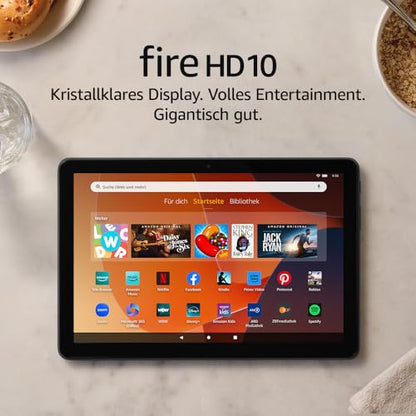 Fire HD 10 Tablet 2023 (latest generation), optimized for entertainment, brilliant 10.1" Full HD display, Octa-core processor, 3 GB RAM, up to 13h battery life, 32GB, black, with special offers