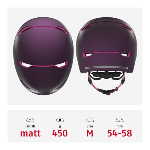 ABUS City Helmet Scraper 3.0 ACE - Durable bike helmet for urban commuting - for women and men - Purple/Pink, Size M