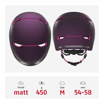 ABUS City Helmet Scraper 3.0 ACE - Durable bike helmet for urban commuting - for women and men - Purple/Pink, Size M