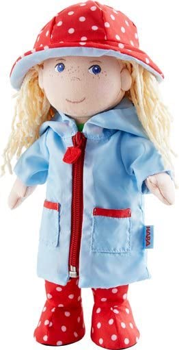HABA 302108 - Doll Annelie, fabric doll with clothing and hair, 30 cm, toy for ages 18 months & 303255 Rainy Season Outfit Set, Toy.