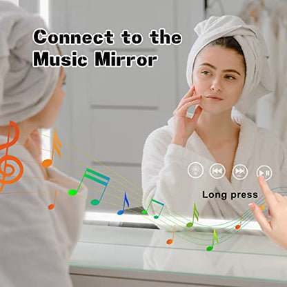 Sanitemodar LED bathroom mirror with Bluetooth 70x90cm, fog-free bathroom mirror with lighting, wall mirror with three-colored lights, touch switch