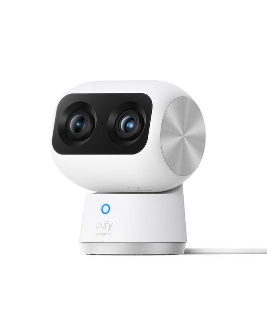 eufy Security Indoor Cam S350, Dual cameras, 4K, indoor surveillance camera with 8x zoom and 360° PTZ, A.I, dual-band Wi-Fi 6, indoor security camera, video surveillance.