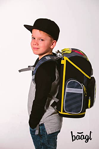 Boys school backpack set 3 piece, Ergo school bag for 1st grade, Ergonomic elementary school backpack with chest strap (Digger)