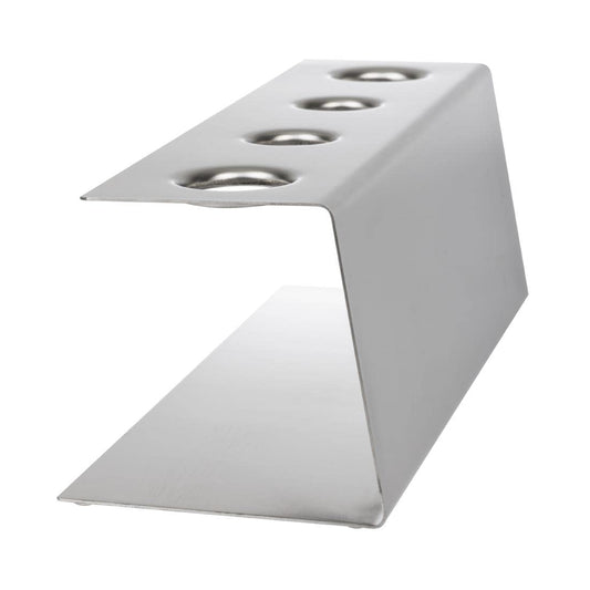 APS 11881 Stainless Steel Ice Cream Cone Holder with Matte Finish, Non-Slip Feet, 4 Holes (2 x Ø 31 mm, 2 x Ø 26 mm), 9.5 x 27.5 x 9 cm