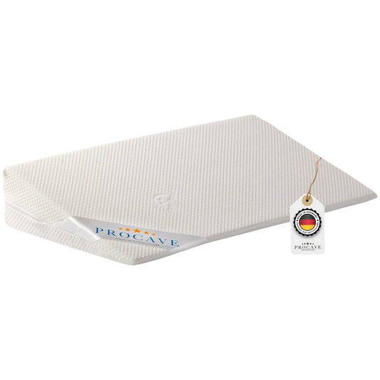 PROCAVE Bed Wedge with Silver Protect double cloth cover | Width: 100 cm x Depth: 45 cm x Height: 15/1 cm | Made in Germany | Wedge-shaped foam pillow for beds and waterbeds.
