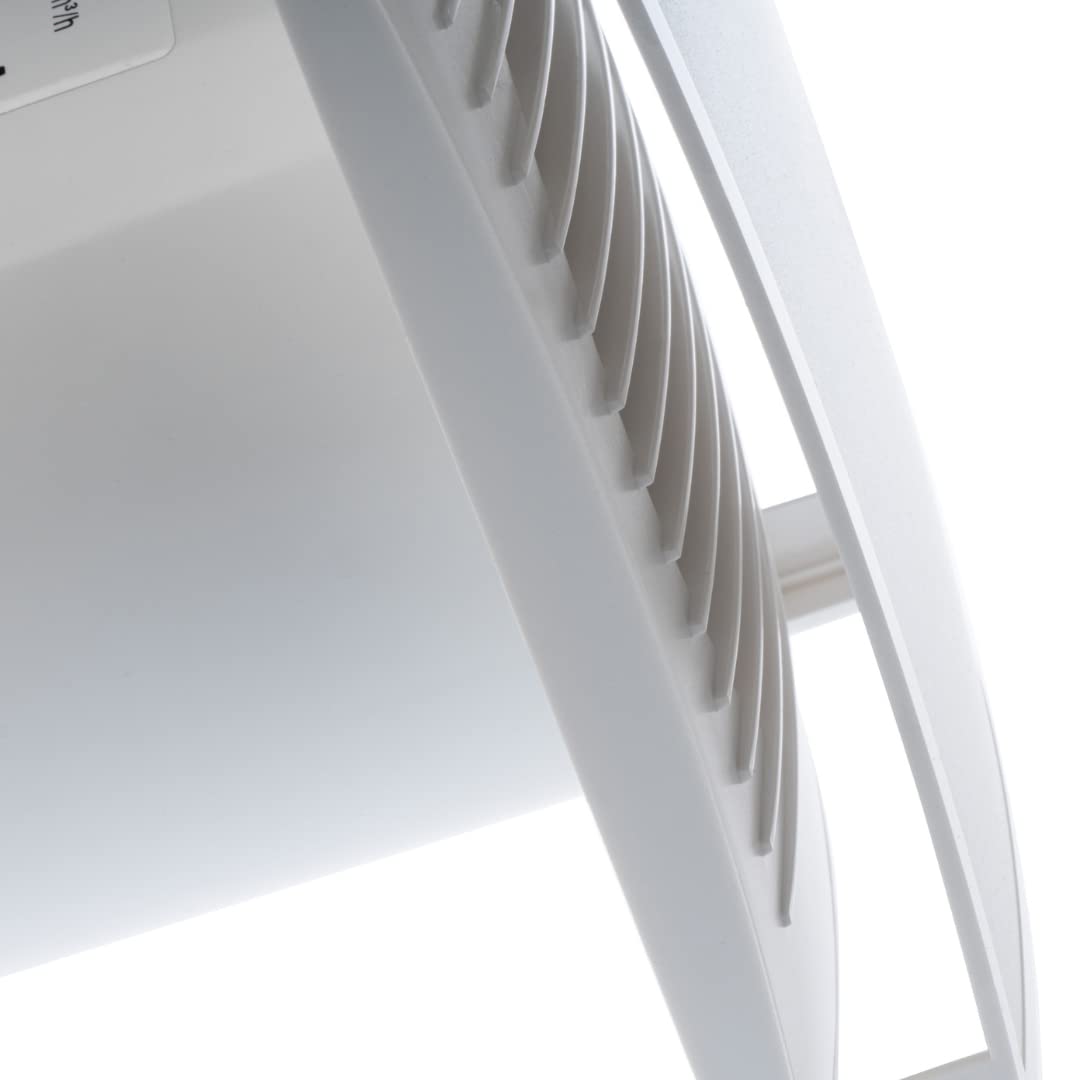 EUROPLAST Ø 125mm white bathroom fan with front cover, quiet operation, switch activation for light.