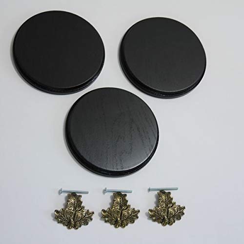3-piece boar shield boar board weapon board trophy shield round dark AF 15 cm with 3 x oak leaf cover