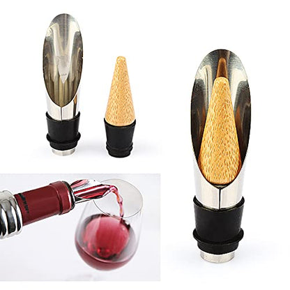 ZBPASL Barrel Shape Corkscrew Set, Wine Opener, Wine Sommelier Sets with bottle opener, Wine stoppers, Wine accessories gift set (Barrel 01)