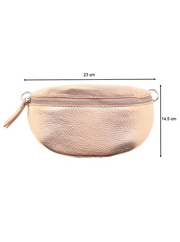 Twinheart Fanny Pack with Zipper 100% Genuine Leather - High-quality Women's Fanny Pack Crossbody Bag small and elegant - Shoulder Bag Fanny Pack