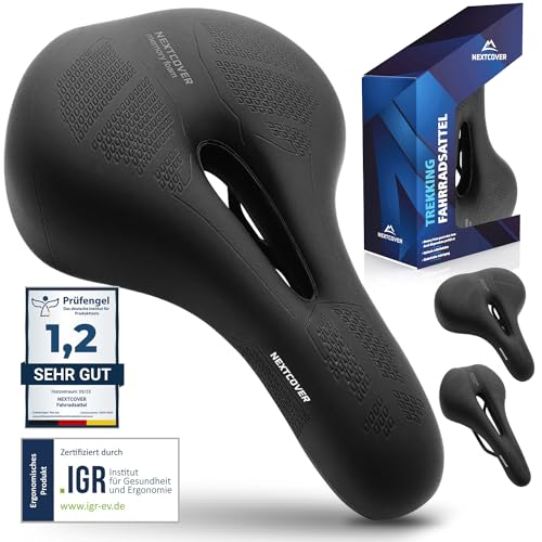 NEXTCOVER® Bike Saddle - The Original - with Memory Foam 3.0 I maximum riding comfort I ergonomic bike saddle for women & men I comfortable men's saddle, soft women's bike saddle