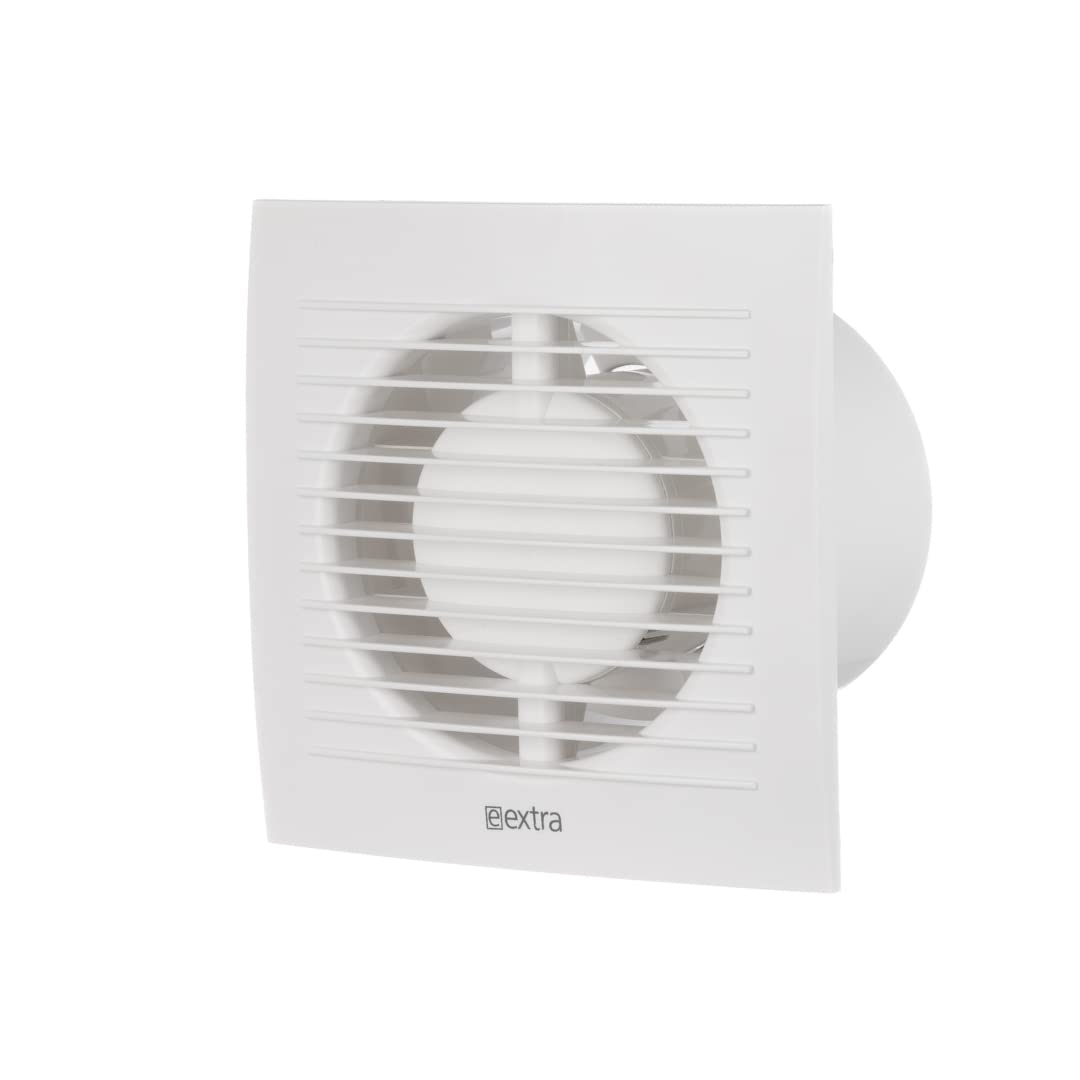 EUROPLAST Ø 100mm bathroom fan with humidity sensor and timer. Quiet ventilation - made of plastic - White.