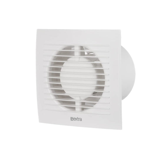 EUROPLAST Ø 100mm bathroom fan with humidity sensor and timer. Quiet ventilation - made of plastic - White.