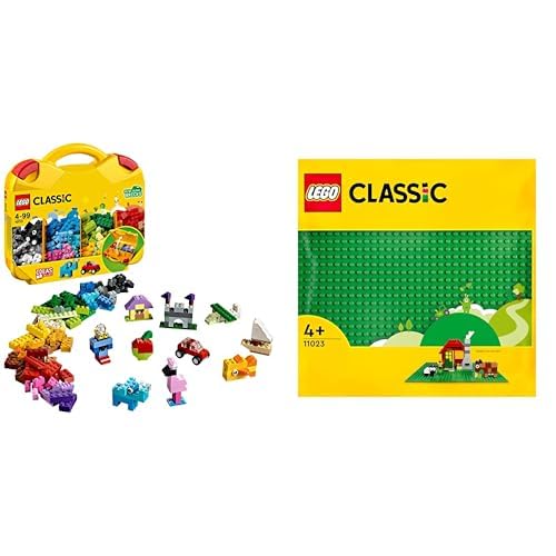 LEGO 10713 Classic Bricks Starter Kit & 11023 Classic Green Baseplate, square baseplate with 32x32 studs as a foundation for constructions and for additional sets.