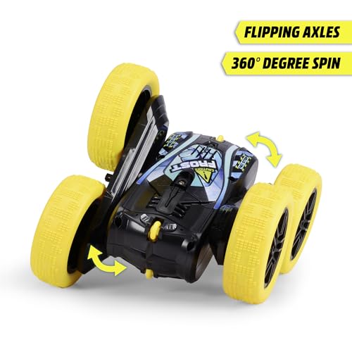 Dickie Toys - RC Car Fire 'n' Frost Flippy (16 cm)  - remote controlled car for ages 6 and up with 360° flips and lights, RC car for kids, 8 km/h, 2.4 GHz remote control, batteries included.