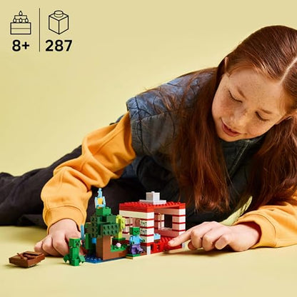 LEGO Minecraft The TNT Jungle House - Gamer toy for kids - Interactive playset with boat, Steve, Creeper, and Zombie minifigures - Gaming gift for girls & boys 8+ years old - 21275