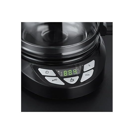 Russell Hobbs coffee maker with digital timer, shower head for optimal extraction & aroma. Textures+ (1 to 12 cups, 1.25l glass carafe, keep-warm plate, drip-stop) Filter coffee machine 22620-56.