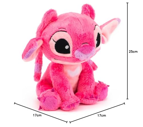 Simba 6315876954NPB - Disney Lilo and Stitch plush figure, 25cm, Angel, cuddly toy, suitable from the first months of life, pink.