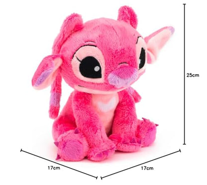 Simba 6315876954NPB - Disney Lilo and Stitch plush figure, 25cm, Angel, cuddly toy, suitable from the first months of life, pink.