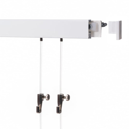 14 Meter (7 x 2m) SOFT-RAIL® Picture Rail Set BUDGET (M), White coated, various lengths and colors.