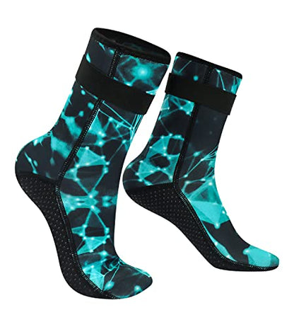 Summshall 3mm neoprene socks for men and women, keep warm neoprene socks with anti-slip sole. Durable neoprene socks ideal for water sports.