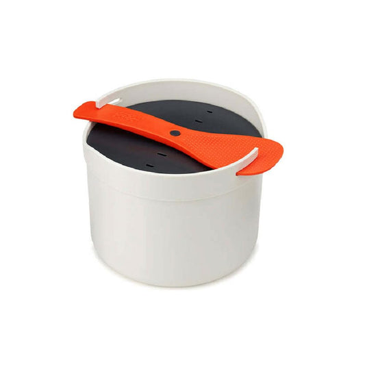 Joseph Joseph M-Cuisine - Microwave Rice and Grain Cooker Steamer, 2 Liters - Stone/Orange