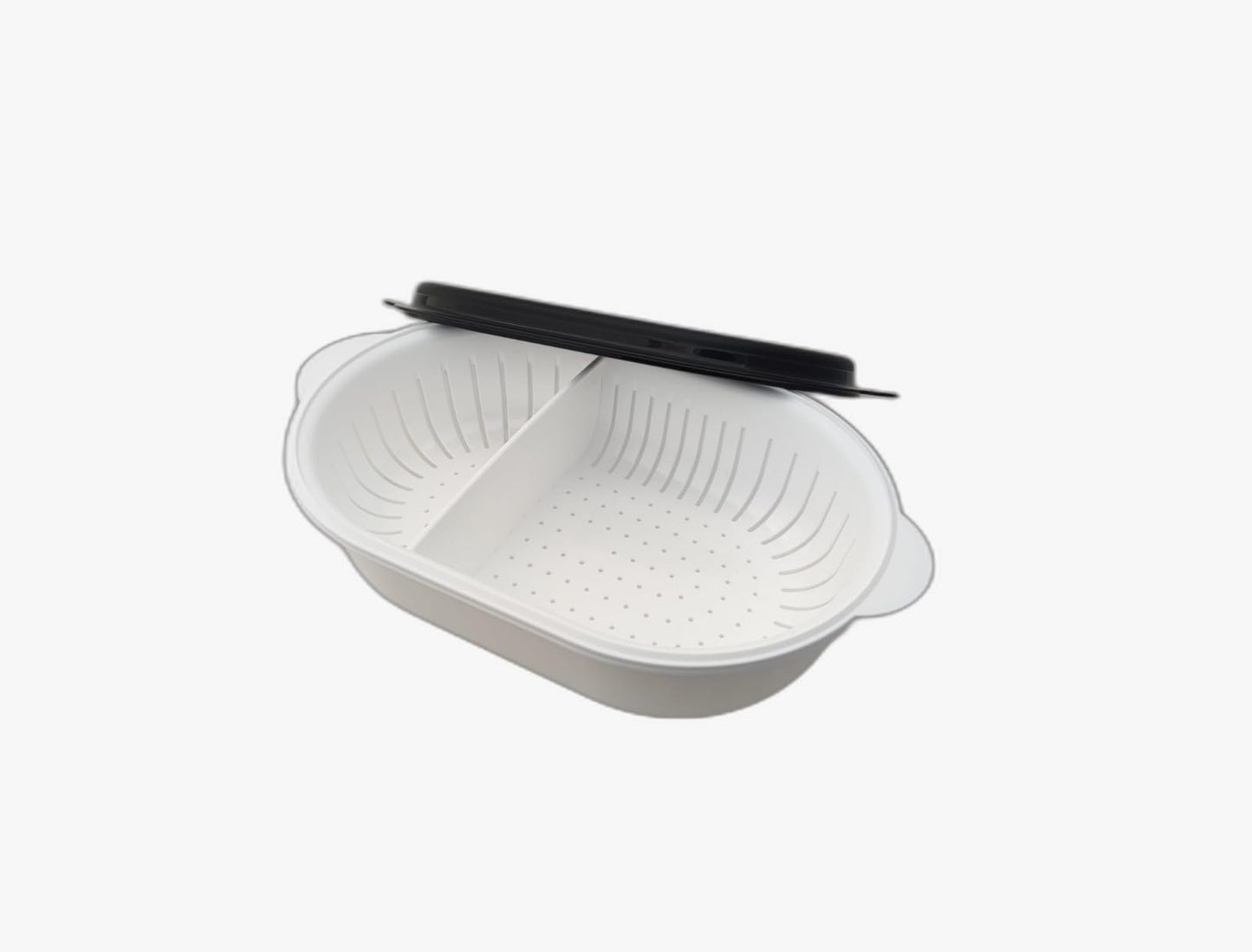 Tupperware SMALL Super Servierstar 2.5 L Sieve Server Thermo-Duo Kitchen Utensil with sieve in black and white Chef Keep warm Warmie Tups Sieve