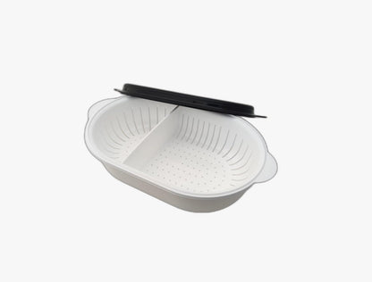 Tupperware SMALL Super Servierstar 2.5 L Sieve Server Thermo-Duo Kitchen Utensil with sieve in black and white Chef Keep warm Warmie Tups Sieve