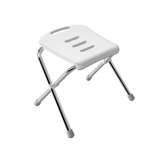 Spirella Vivawell shower stool, foldable shower seat with non-slip feet stainless steel.