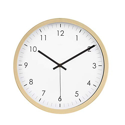 Amazon Basics - Wall Clock, Traditional Design, 30.5 cm, Brass Color