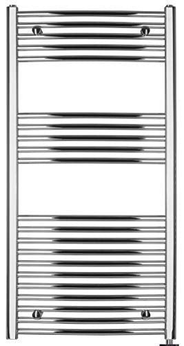 anapont electric towel warmer – chrome curved – with ON/OFF switch – bathroom heater electric – towel radiator – Made in Germany 1175h x 600w