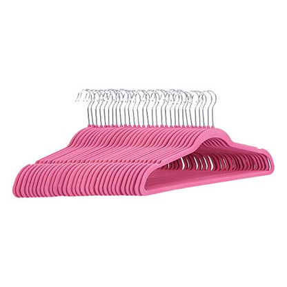 Amazon Basics - Suit Hangers, Flocked, Pink, 30 Pack