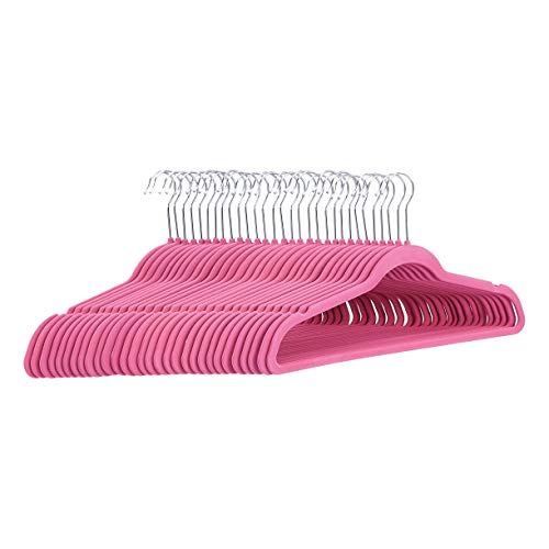 Amazon Basics - Suit Hangers, Flocked, Pink, 30 Pack