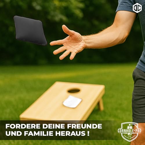 Official Cornhole Bags | 4 Black and 4 White Bags | Official Sizes | Premium Quality | 100% Cotton | Waterproof | American Game | Outdoor Game | Friends & Family | OriginalCup®