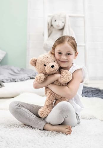 Steiff cuddly toy Jimmy teddy bear, Cute stuffed animal with plastic eyes, Children, boys & girls, Friends, Plush toy 30 cm, Light brown, 113505