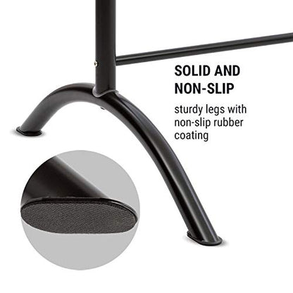 Klarfit Ballet Barre, Free-standing ballet barre for home, barre, dance pole for ballet, movement training & stretching, mobile ballet barre, steel pipes with wood look, 2x38mm Ø, 110x113cm, black