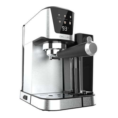 Cecotec Semi-Automatic Coffee Machine Power Espresso 20 Cream: 20 Bar, thermoblock heating system, for ground coffee, espresso, cappuccino, latte, touchscreen, 700ml milk container, 1L water tank.