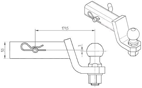 Steinhof trailer hitch adapter for US vehicles standard 50x50mm.