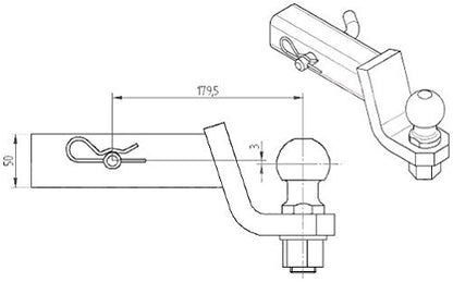 Steinhof trailer hitch adapter for US vehicles standard 50x50mm.