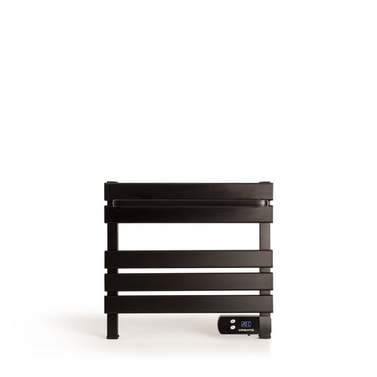 CREATE / WARM Towel Mini 150W / Electric Bathroom Heater Black with Shelf / 52.3x8x55.8cm / Quiet, low consumption, LCD display, 150W