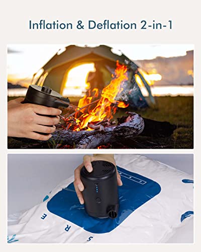 AKSOUL Electric Air Pump for Air Mattress: Portable Electric Air Pump - Small Battery Compressor for Pool Camping Mattress Airbeds