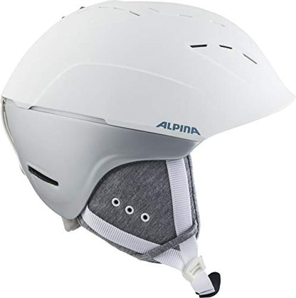 Alpina Spice - Safe, Customizable & High-Quality Ski Helmet for Adults, White-SkyBlue matte, 52-56 cm