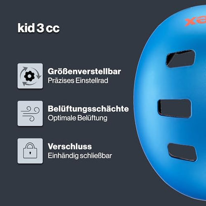uvex kid 3 cc - sturdy bike helmet for kids - individual size adjustment - optimized ventilation - blue matte - 51-55 cm